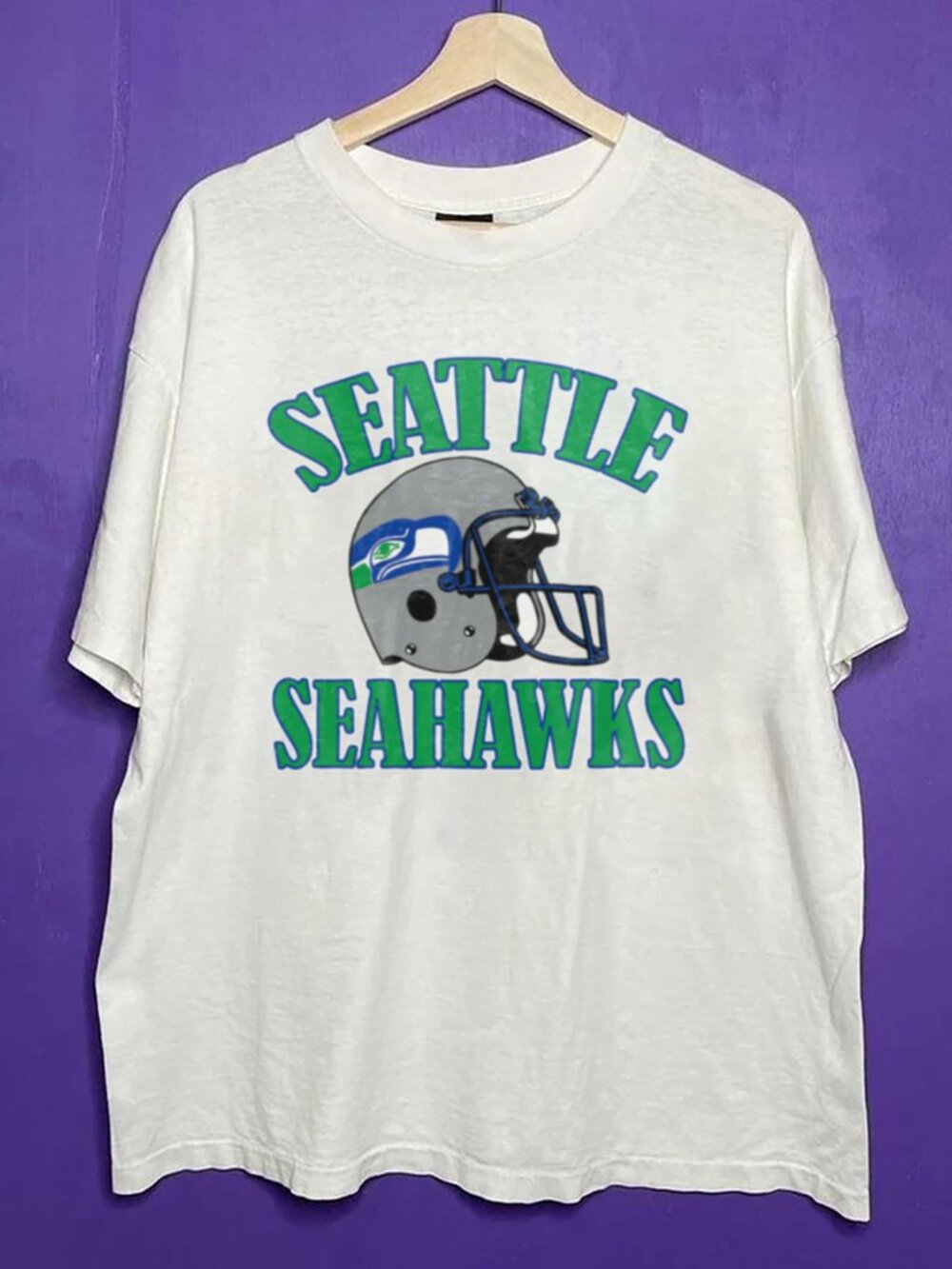 Vintage Seattle Seahawks Crewneck Big Logo Shirt, Retro 90s NFL Football Shirt